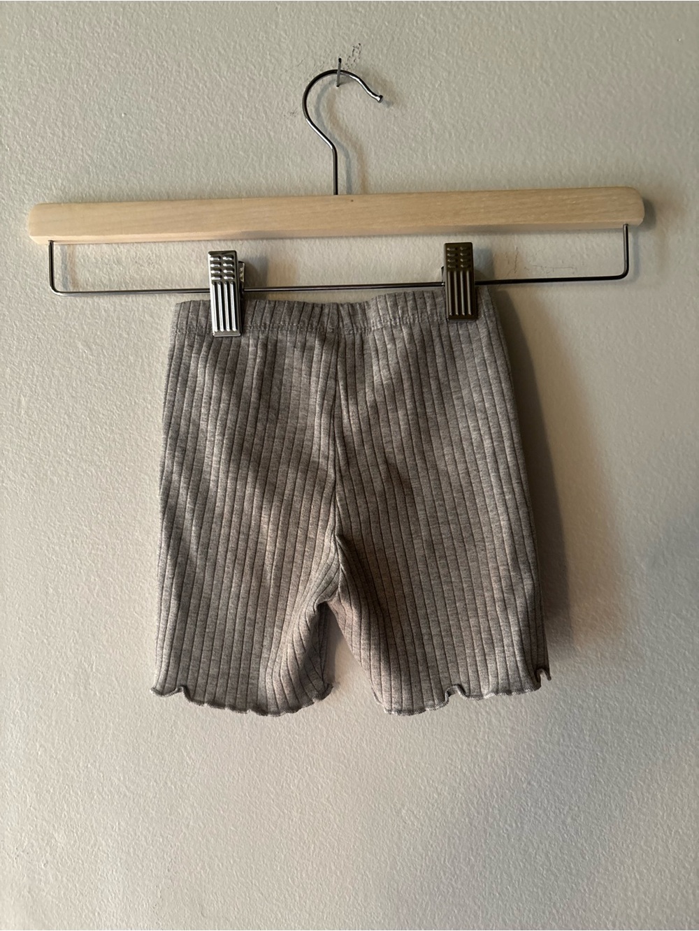 Toddler‎ Ribbed Bike Shorts in Light Gray